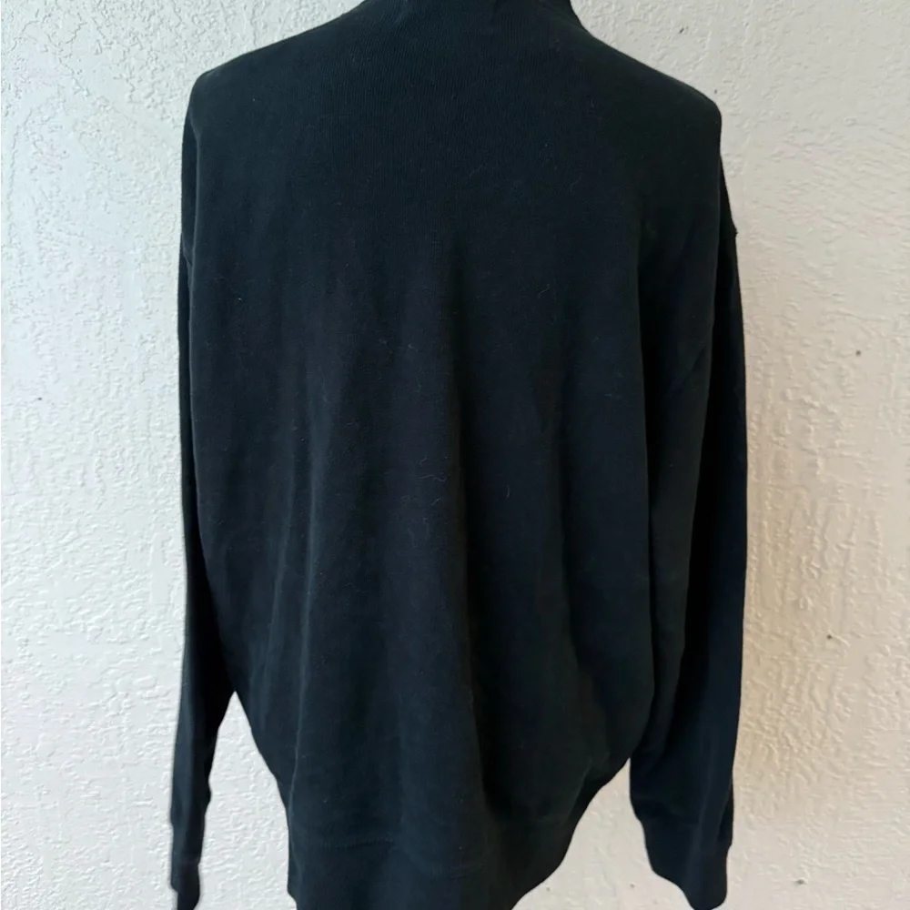 Polo Ralph Lauren Mens Black Pony Logo Zip-Up Mock-Neck Sweater Jacket